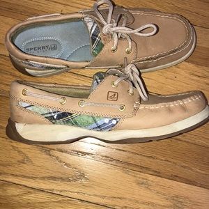 Blue and green sequin Sperry Topsiders 7.5